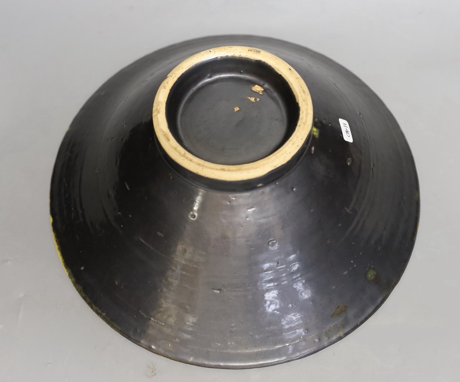 A large Chinese Jizhou type black bowl, 24.5cms diameter